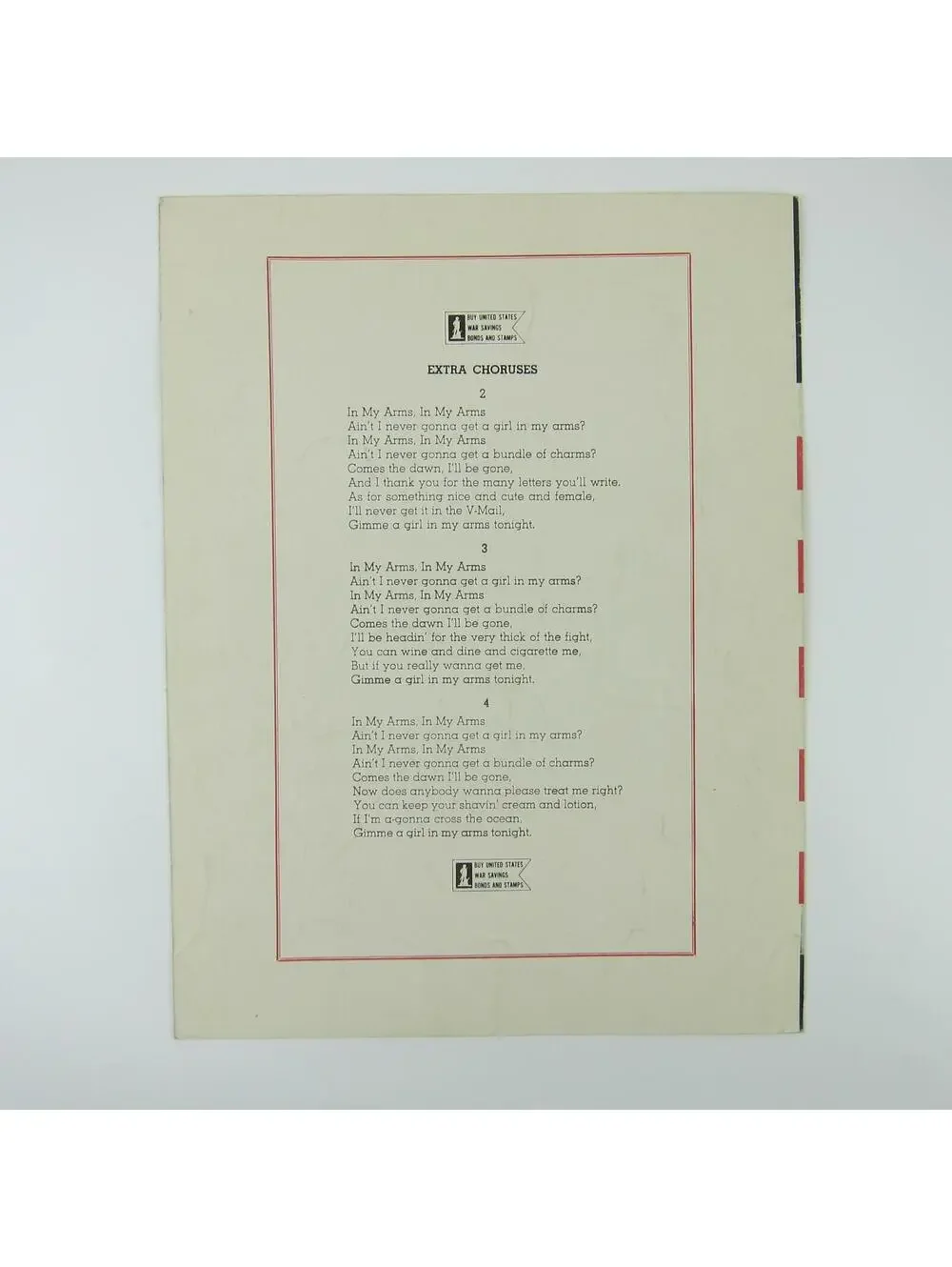 Sheet Music In My Arms See Here Private Hargrove Robert Walker Donna Reed 1943